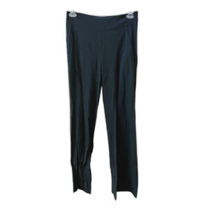 Donna Karan Italy Black Wide Leg Trouser Womens 6, IT 42 Designer High Rise Wool